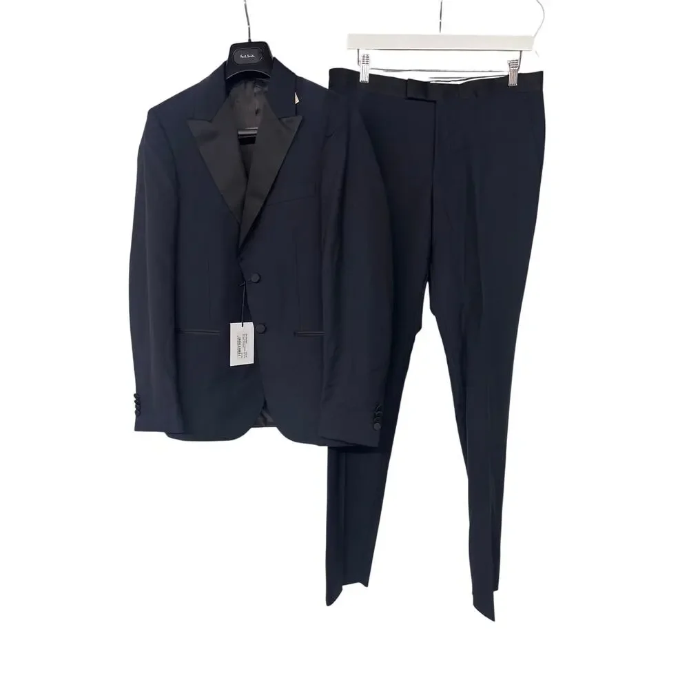 New $1595 Paul smith Sz 38 evening tux soho fit wool blend 2 PC suit navy blue